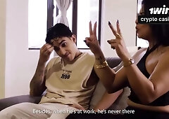 Latina adult movie star gives DT and gets plowed stiff on the couch. Big rump and