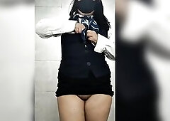 I take a baths in my work uniform - Moist watch-throughout T-shirt out of a brassiere (amateur)