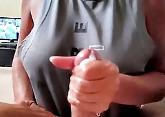 Multiple hand job cum shots