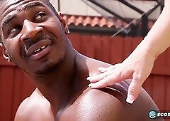 Brandi Jaimes takes a massive black cock doggy-style in her tight MILF ass