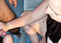 bi-sexual three-some wife enjoys rubbing 2 weenies jointly