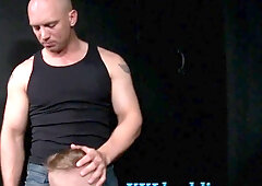 Faggot studs get cum-shot after railing