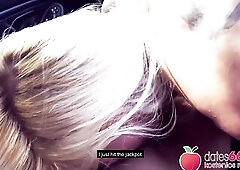 Behind the supermarket: Sexy golden-haired (32 years old) gets drilled