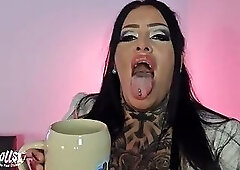 Busty Inked Ashley Cumstar SPEW Piss & Milk Ass Fisted, Piss drinking, ROUGHLY Fucked, Vaginal Cream