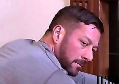 Horny hunks have a late night barebacking session