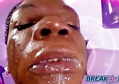 Snotty Throat Cuban Slut Left Gasping from Thick Knob