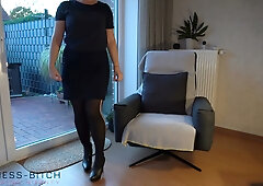 Curvy secretary seduces boss in pantyhose for office creampie session