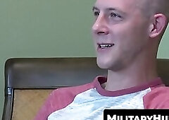 Army deviant Cameron Vincent fingers ass during wanking solo with care