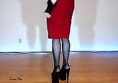 8 Inch high heel cum shot and masturbation