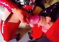 Cock and piss games for latex tranny