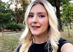 Gorgeous young babe rammed doggystyle in public toilet