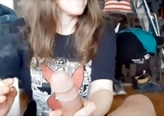 Enjoying my stiffie while I smoke