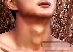 Asian Guy Beating Off Outdoor
