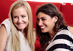 Spanish pornstar Sicilia and blonde Julia Roca film a hardcore threesome tutorial in their private bedroom for fans