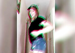 Ts Camelia in feet fetish teasing and her large booty displayed in close up with hot underware