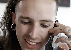 Naughty trans babe has passionate sex with her punk boyfriend