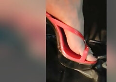 Open-toe Strappy Sandals With Red Stars