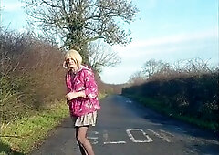 sissy muff at the shops and demonstrating