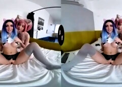 Mia and Sia engage in cosplay fun with a satisfying ending