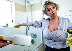 Busty mother Dee Williams is smothering him with her lust