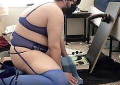 Rectal, solo, chubby crossdresser