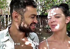 Cheerful Hoochie At Standing Doggy Clip