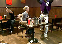 Trans fucks men in sports bar