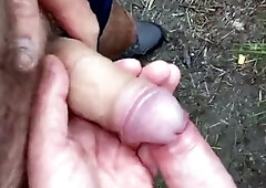 Wanking in the Woods: Old and Young Handjob Adventure