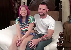 Naughty Sarah at bedroom sex