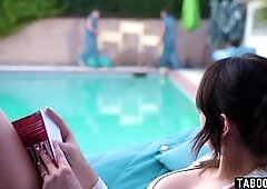 Garden workers tag team lesbian MILF Charlotte Sins roughly in a dirty threesome after her girlfriend left for work They had an argument which was not