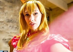 Sky Pierce steps into the role of the peachiest princess around in this all-NSFW pic bundle from Cosplayground's Super Mario XXX A Porn Parody. W