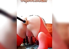 fuckmachine screws anal sissy bitch's white booty