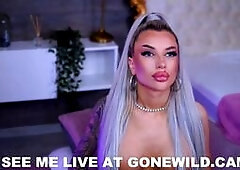 Sexy Tattooed Babe in Lingerie Teases Live on Cam