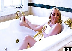 MILF stuck Aaliyah Love her finger while taking a bath and sexy lesbian Aaliyah Love, took a chance and used hot blonde Hot blonde asked for help Lesb