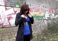 Public wild bang with brunette hair blameless teacher