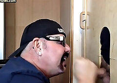 Amateur milf at gloryhole bareback after blowjob at ATM