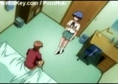 Cartoon girl is about to get cpmpletely satisfied just the way she was always dreaming about