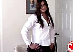 big beautiful woman tranny Krystal Davies has a little bit of enjoyment banging her good tranny butt with her large sex tool in this priceless solo sc