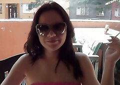 CZECH AMATEURS - BIG BREASTED BRUNETTE HUNGRY FOR A MEAT