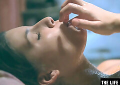 Puffy nippled hot hottie masturbates hard with honey & a cucumber