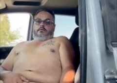 Chaz Featherstone goes nude on a work site with risky public handjob