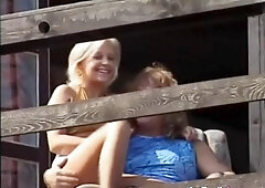 Hot busty outdoor blonde fucked on the farm