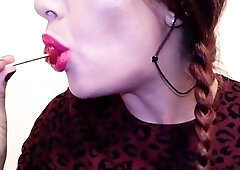Flirty ASMR Sucking & Dribbling On My Lollipop Video