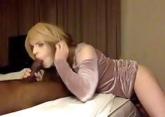Blondie Tgirl VS inseminated by her Massive BIG BLACK COCK