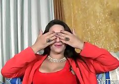 Huge jugs shemale Adriana in stockings asshole pounded