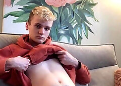 Lad uses manstick pump and fleshlight to shoot a big flow all over the floor