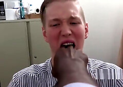 Scrawnny white dude shows up at interview for fucking of a lifetime