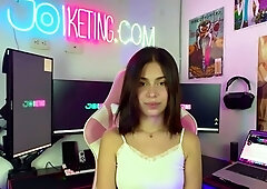 JadeeMoon Removes Her Clothes To Rub Her Wet Pussy At JOI