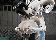 Futanari demon hits on mage cutie