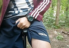 Handsome guy, outdoors, draining